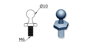 Technical drawing - Endfitting - Ballstud Technical drawing - Endfitting - Ballstud