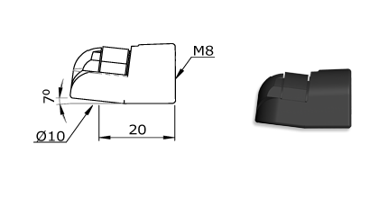 Technical drawing - Endfitting - Ballsocket Technical drawing - Endfitting - Ballsocket